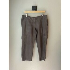 Eileen Fisher Linen Wide Leg Crop Pant High Rise 8